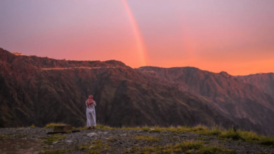 Photo of ألوان الطيف والأجواء الماطرة بمنطقة الباحة تستهوي الأهالي وعشاق الطبيعة