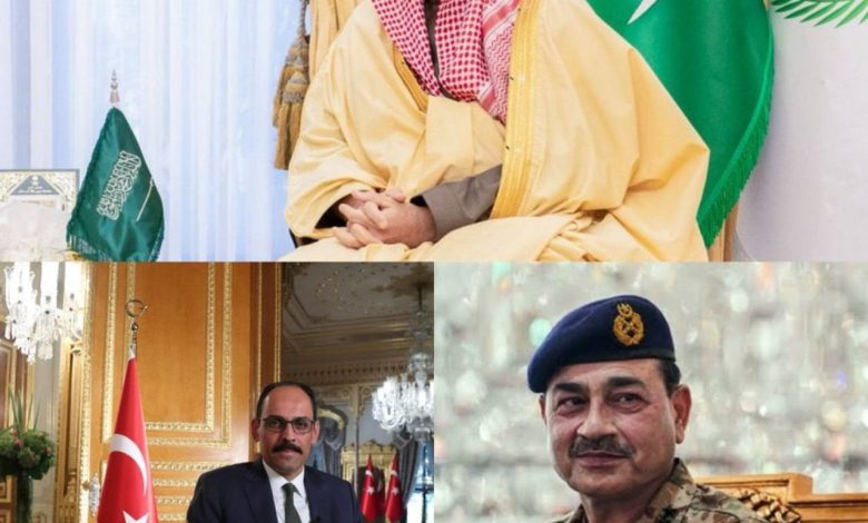 الأمير خالد بن سلمان وعاصم منير وإبراهيم قالن