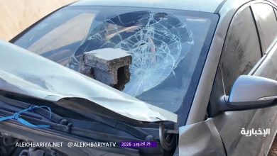 مركبة متضررة من آثار العدوان الحوثي على خميس مشيط وأحد رفيدة